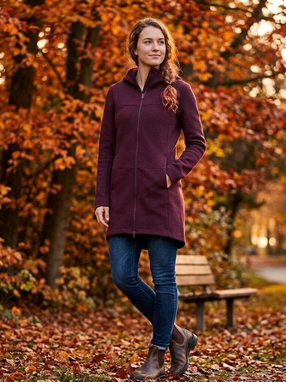 Fall Lululemon Athletica Deep Purple Trench Coat Style Jacket With Hood. Size M
